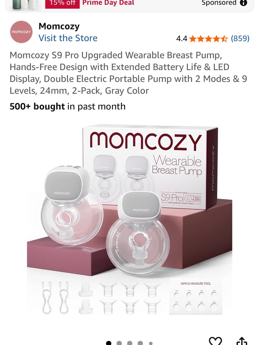 Momcozy S9 Pro Wearable Breast Pump - (2-Pack)